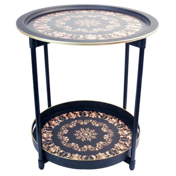 Sini Table Black Gold with 2 Trays